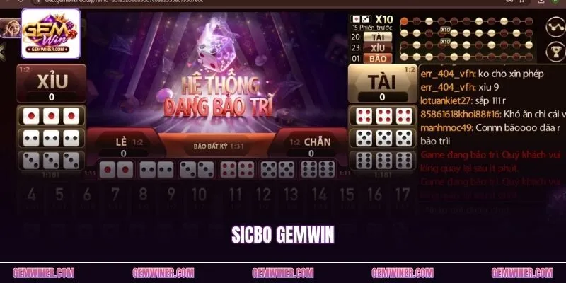Sicbo Gemwin | Dự Đoán Tổng Điểm Từ 3 Viên Xúc Xắc Mỗi Ván
